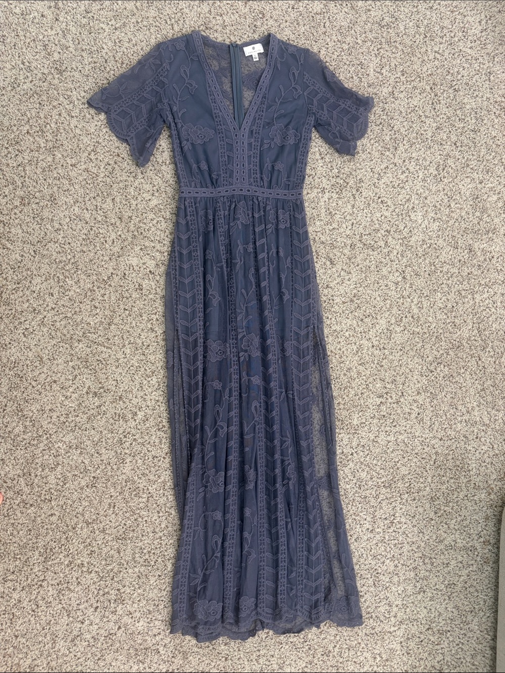 Socialite Lace Maxi Dress with V-Neck